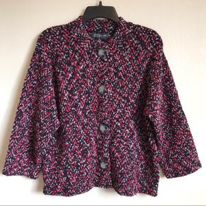 EUC Jones New York Black Gray Pink Cardigan